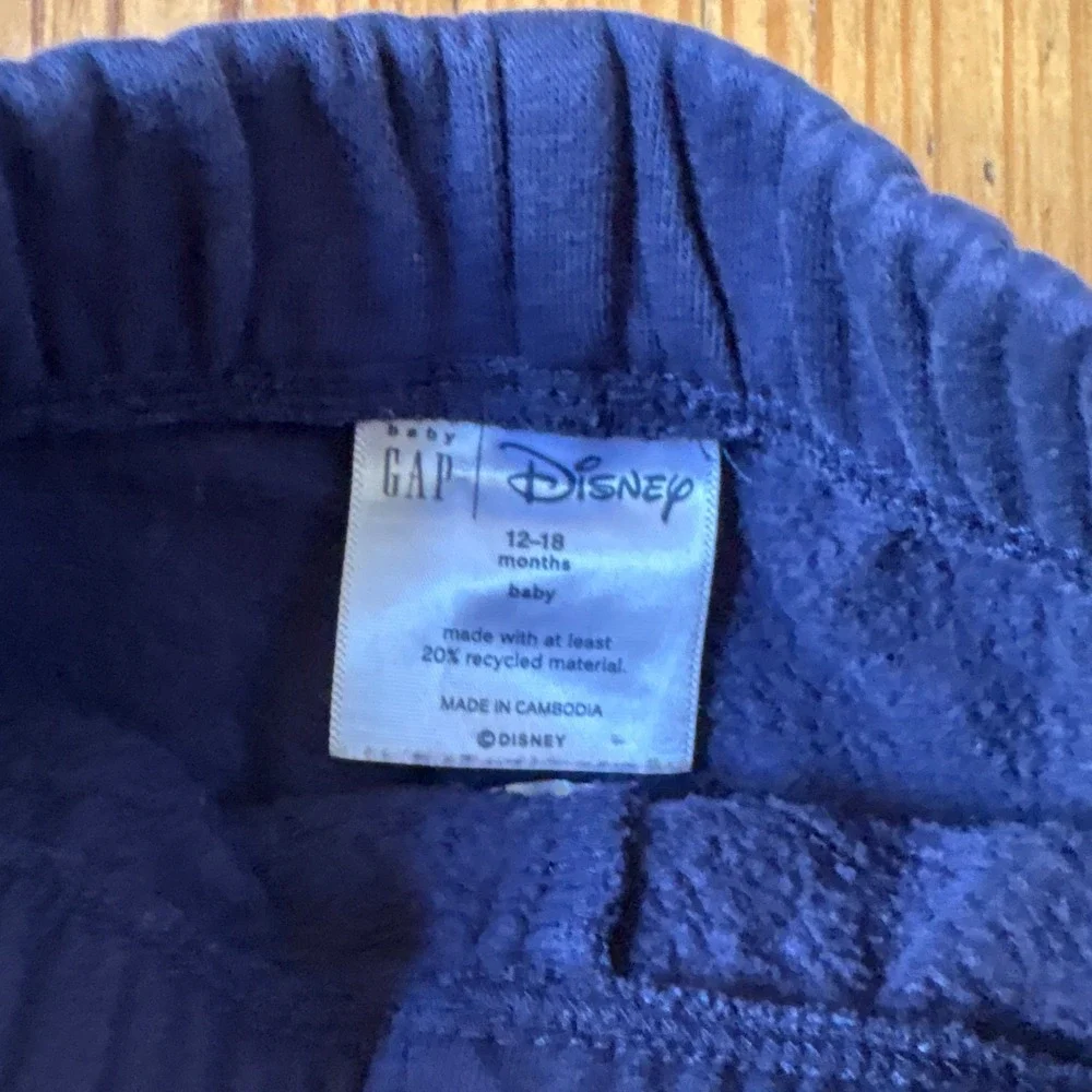 Gap Disney Sweatpants Kids Blue Mickey Mouse Basketball Joggers SIZE 12-18m